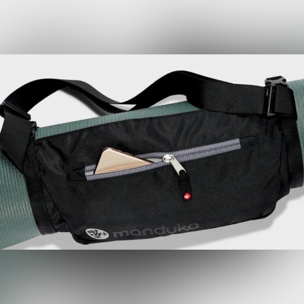 Manduka Black Belt Bag with Silver Accents
